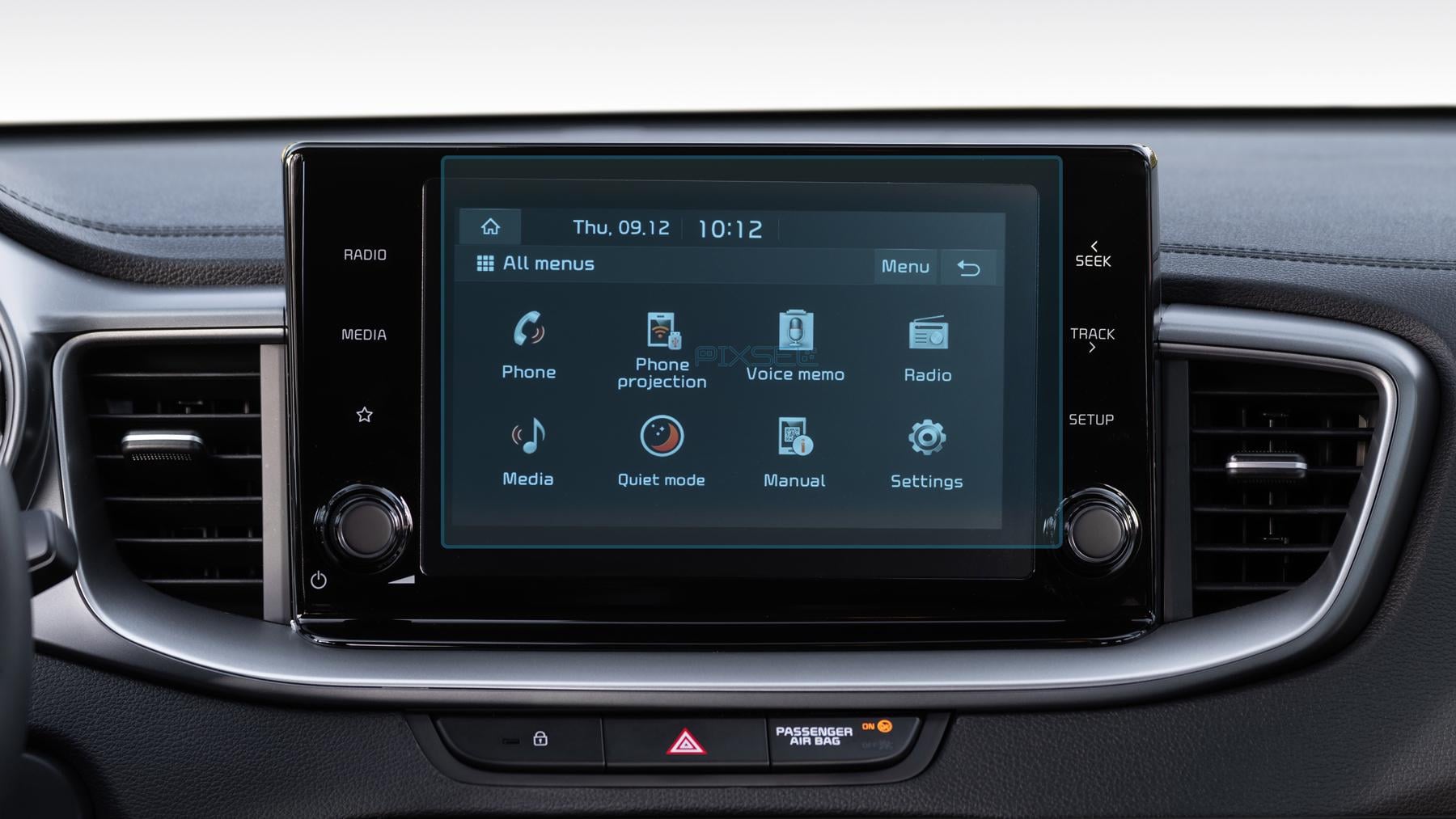 Защитное стекло Pixsel гибридное матовое на монитор Kia CEED 9" 2019