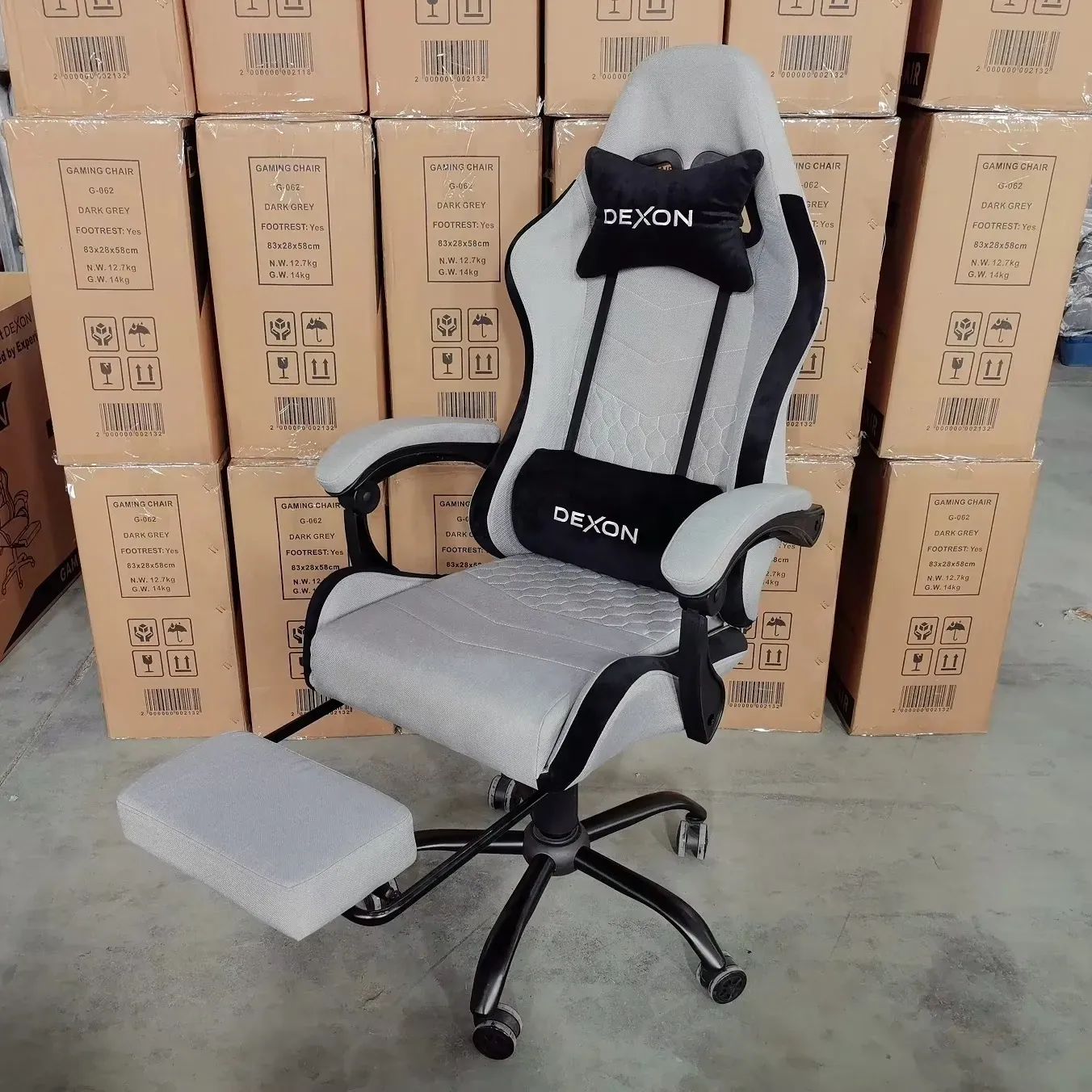 Геймерское кресло DEXON ORION X с подставкой для ног из ткани/подушки велюр Серый (40292) - фото 11 Геймерское кресло DEXON ORION X с подставкой для ног из ткани/подушки велюр Серый (40292) - фото 11