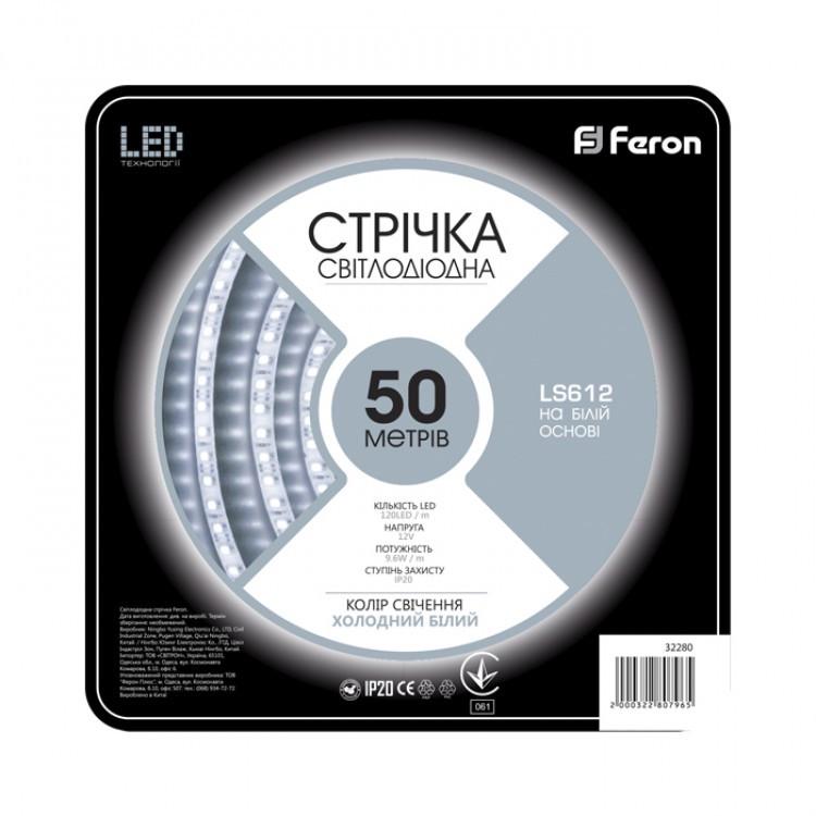 Стрічка світлодіодна Feron SANAN LS612 120SMD/м 12V IP20 50 м Білий - фото 2