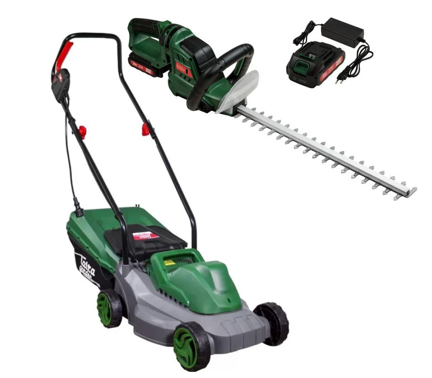 Газонокосилка электрическая Tatra Garden LME 105/кусторез Tatra Garden BCA 20 с АКБ и ЗУ