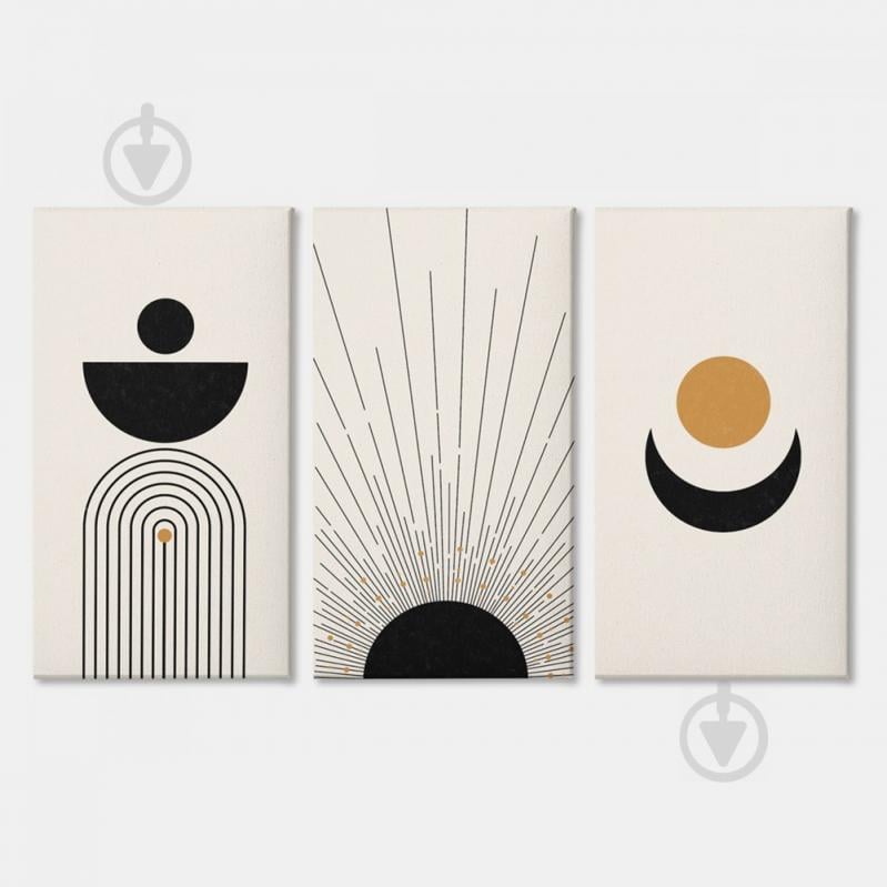 Модульная картина из трех частей Black Sun Malevich Store 126x80 см (MK311611)