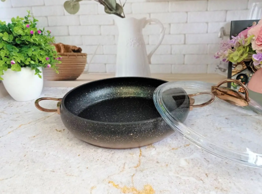 Сотейник с крышкой OMS алюминиевый с антипригарным покрытием 4 л Bronze (3341-30-bronze) - фото 6