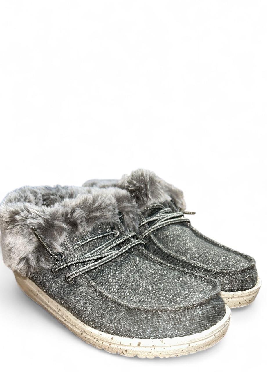 Ботинки детские Hey Dude Britt Youth 130193000 р. 32 20,7 см Серебряный (2806710614)