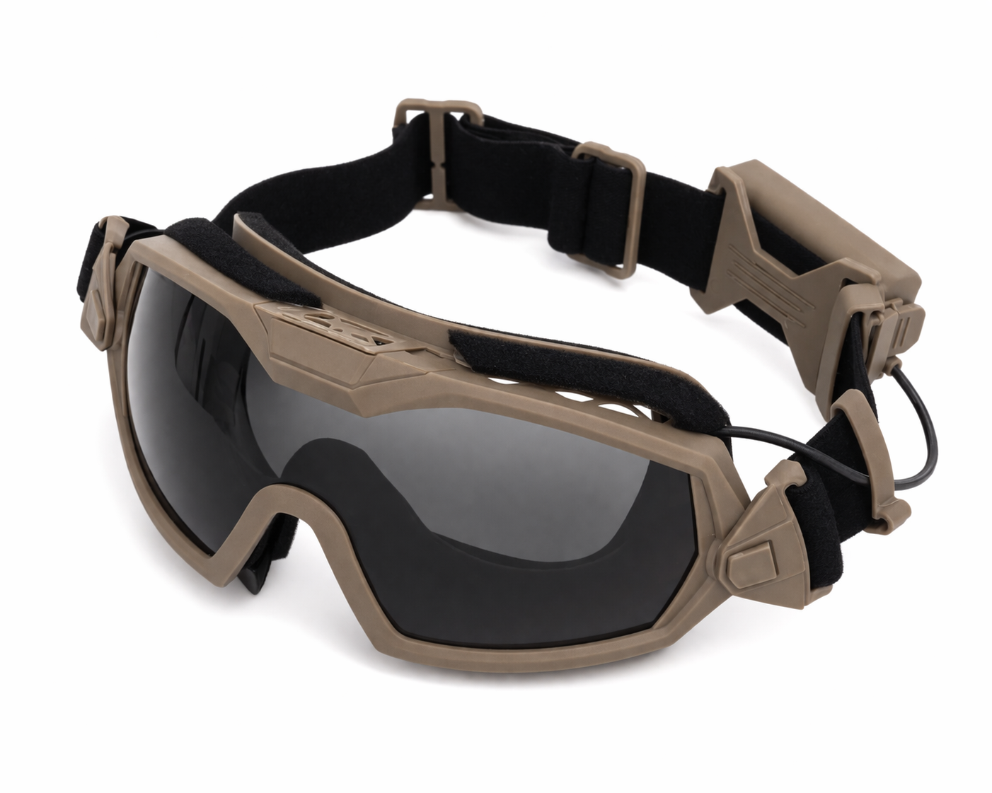 Окуляри тактичні Термінатор моноблочні зі змінною батарейкою/обдувом Койот (С0004984)