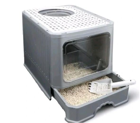 Лоток котячий з висувним ящиком для наповнювача і лопаткою (F055) - фото 12 Лоток котячий з висувним ящиком для наповнювача і лопаткою (F055) - фото 12