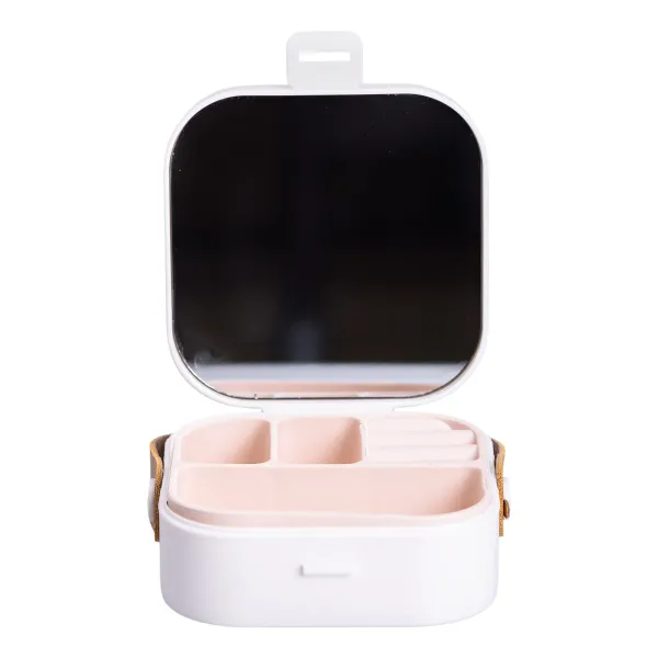 Ящик для украшений Mini Box с зеркалом 9х9х3,8 см Белый (HP-5-27W)
