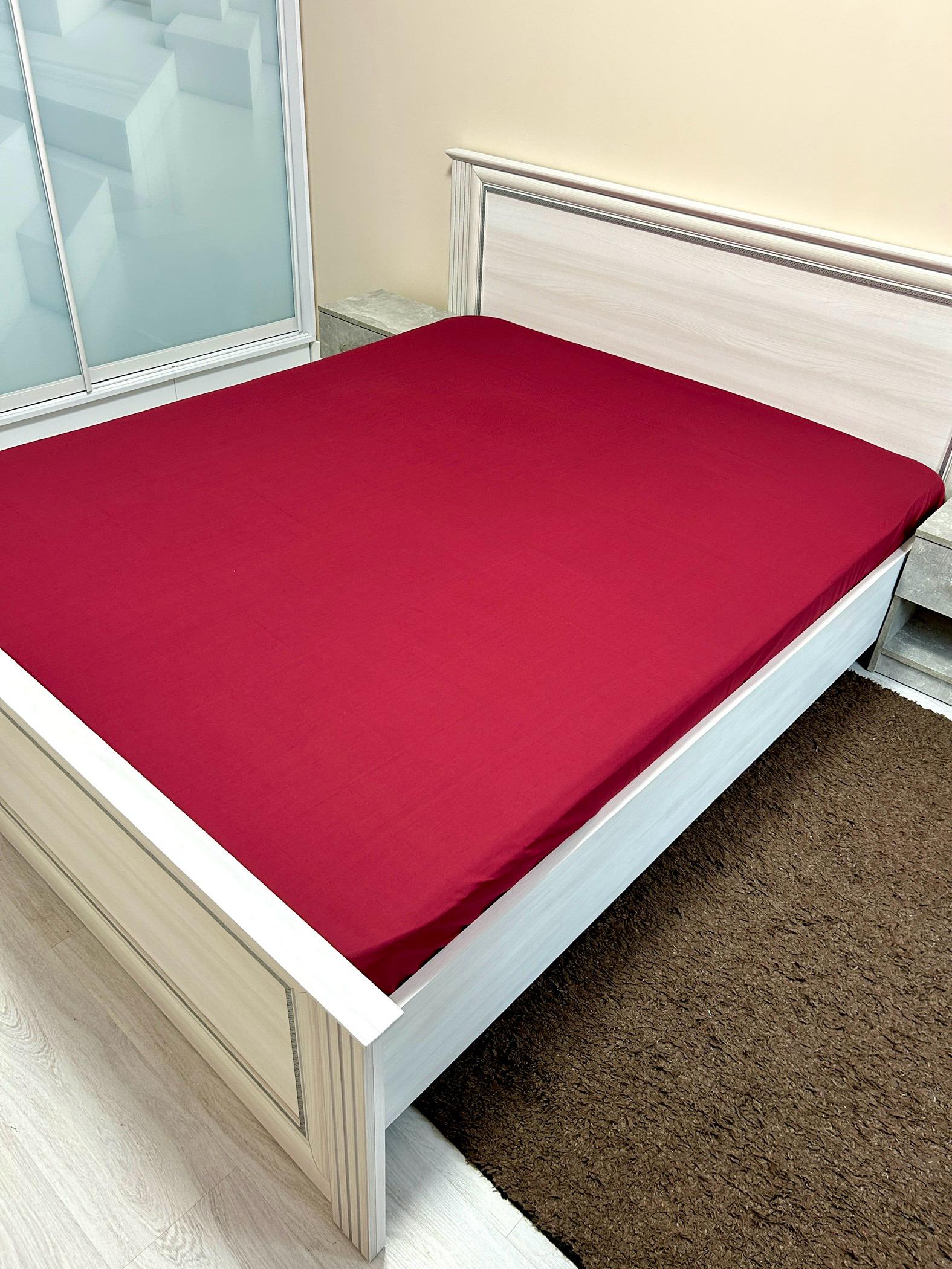 Простынь на резинке G-B2503 160х200 см Бордовый (G-B2503/WP/x160)