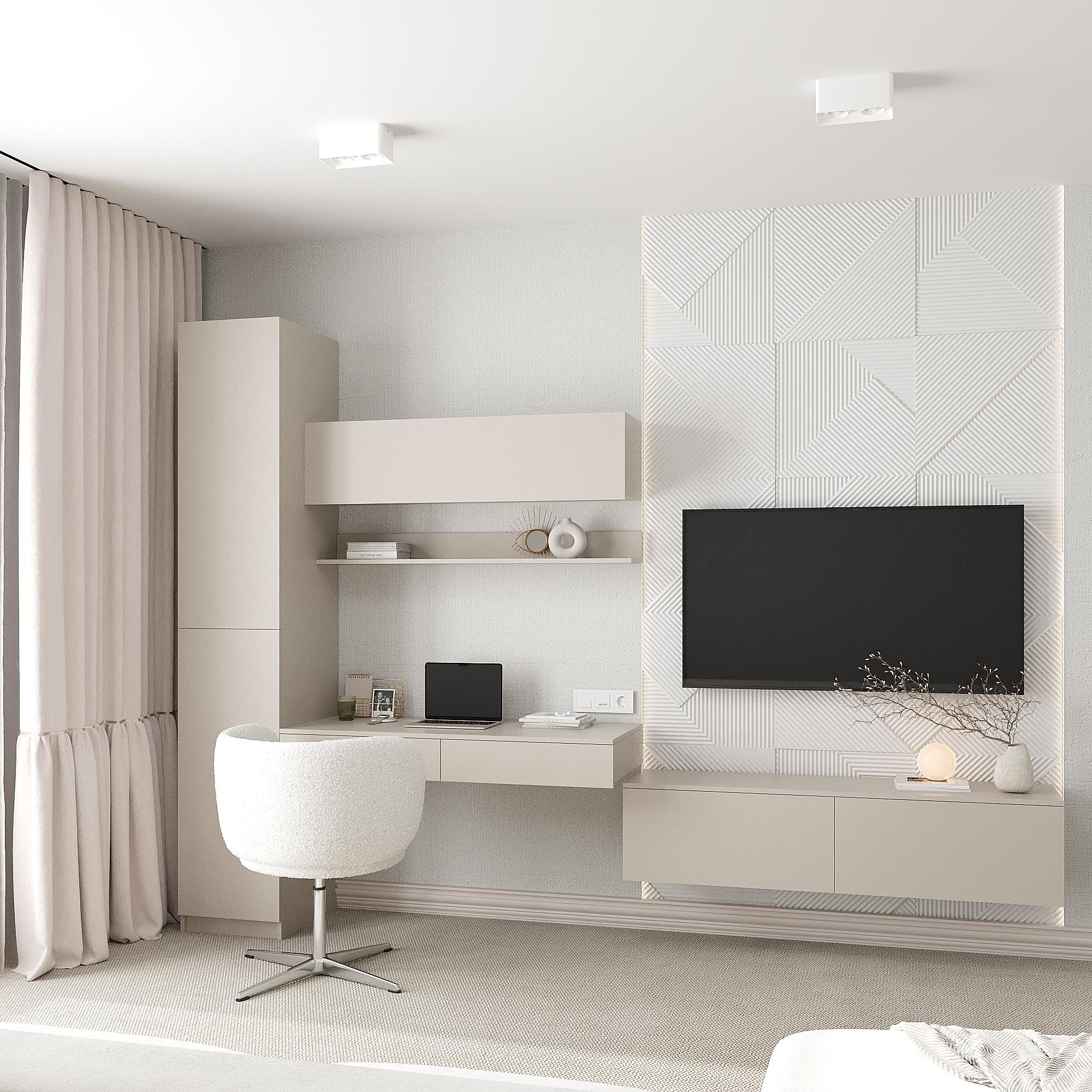 Комплект мебели Эйр пенал/стол подвесной/полка/тумба Кашемир (28546991)