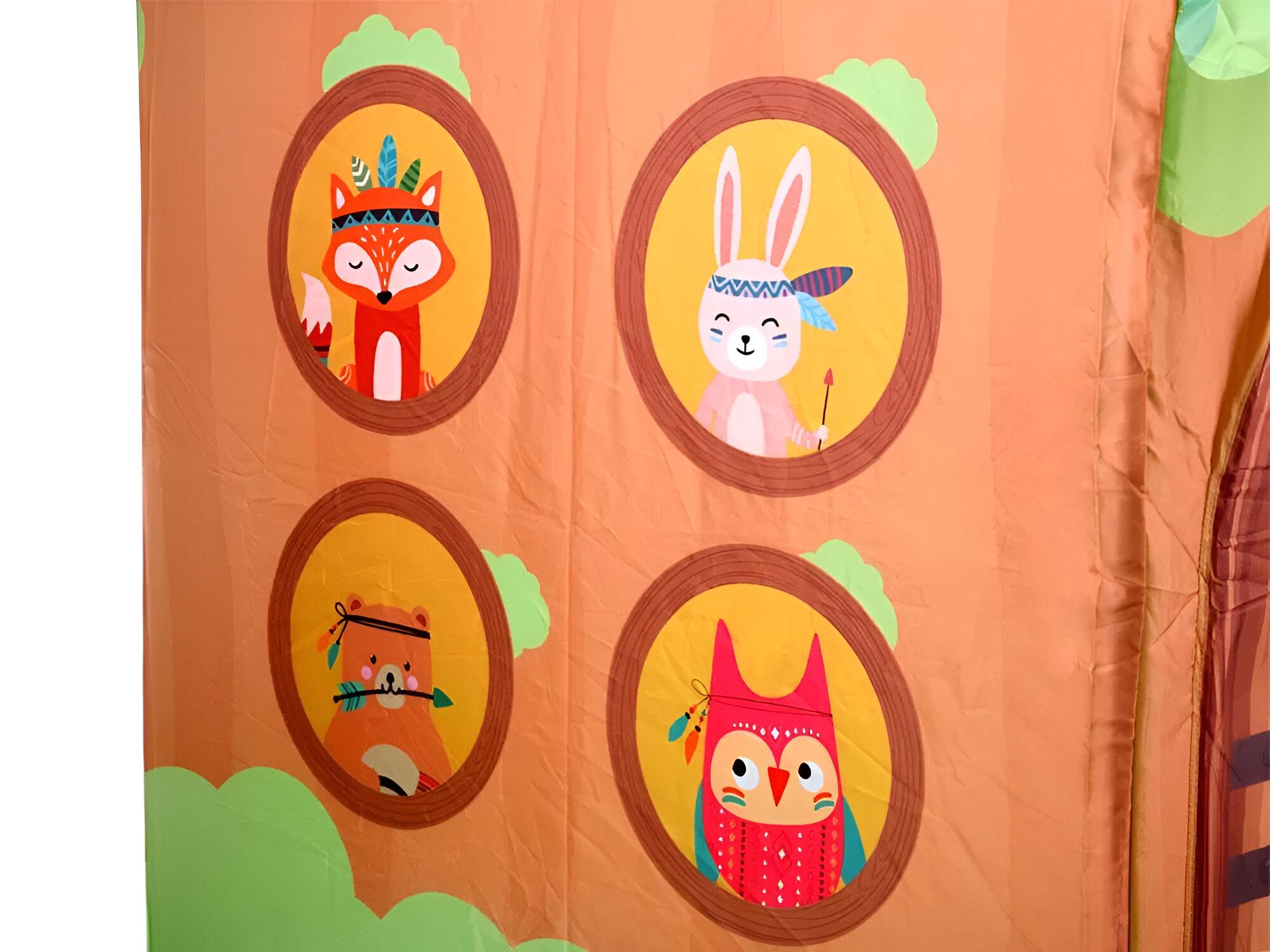 Детская складная палатка 889-241A Лесная избушка 100х80х125 см в виде Разноцветный - фото 3 Детская складная палатка 889-241A Лесная избушка 100х80х125 см в виде Разноцветный - фото 3