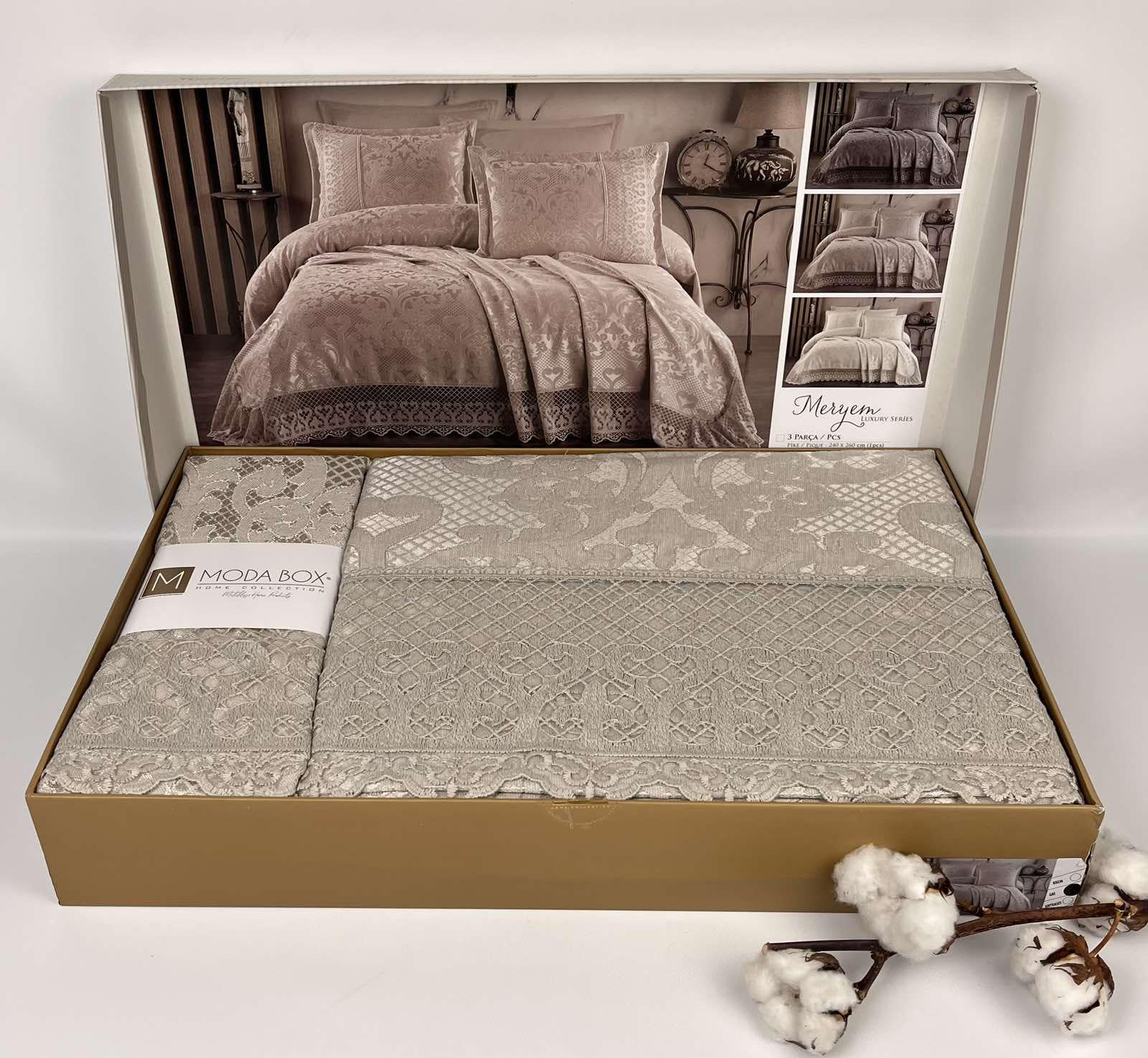 Покривало Moda Box Meryem 240х260 см з наволочками Gri (CN27967)