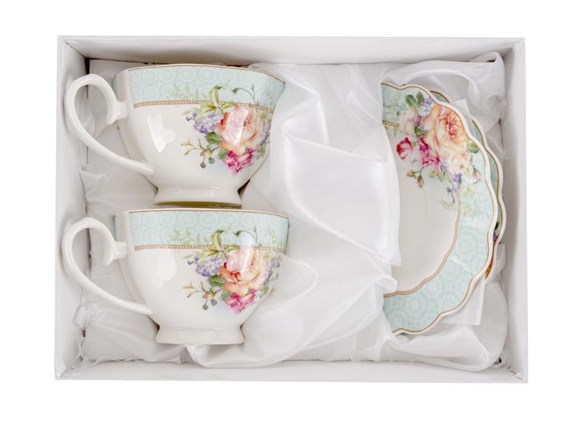 Набір чайних чашок Lefard Фруктовий вальс порцелянових з блюдцем на 2 персони 250 мл (165-362) - фото 4 Набір чайних чашок Lefard Фруктовий вальс порцелянових з блюдцем на 2 персони 250 мл (165-362) - фото 4