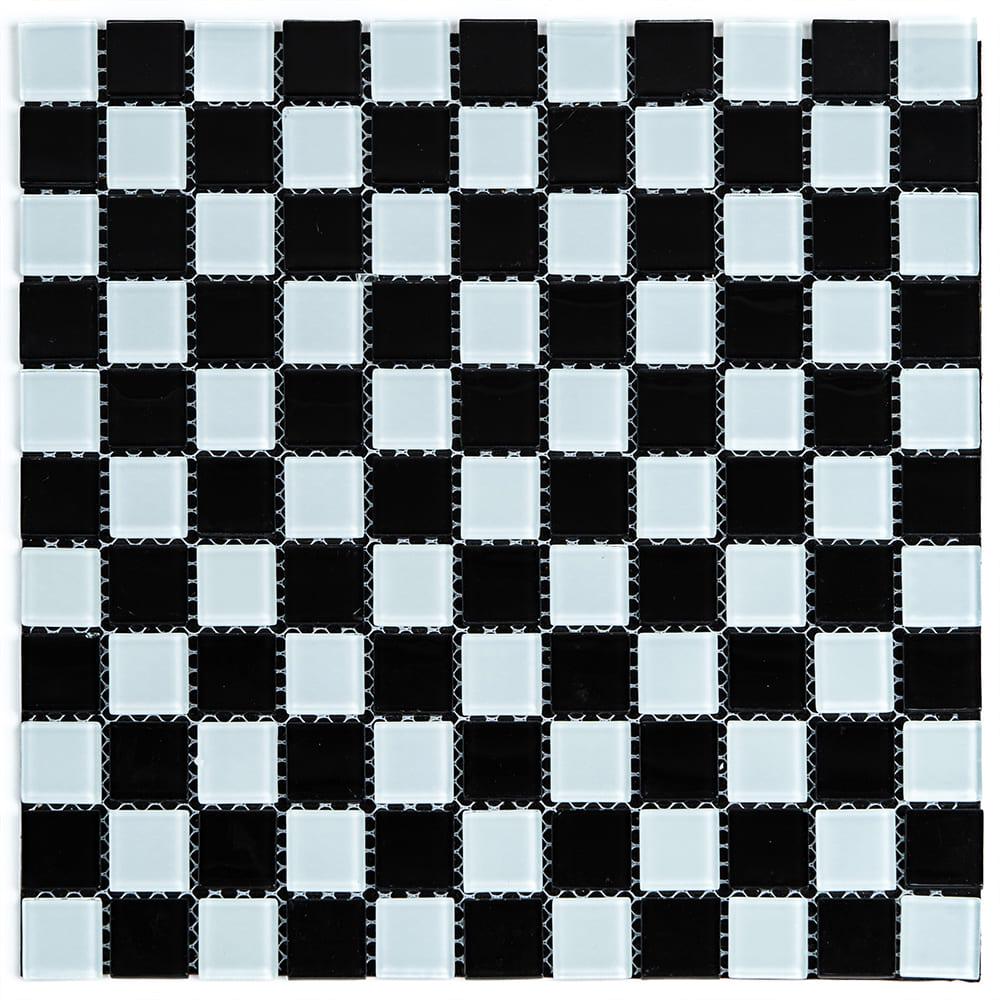 Плитка мозаика стеклянная декоративная Sticker Wall на клеевой основе 298х298х4,5 мм Шахматка (SW-00002366)
