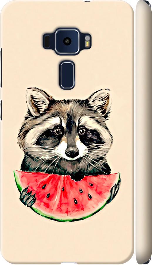 Чехол на Asus Zenfone 3 ZE520KL Енотик с арбузом (4605m-449-42517)
