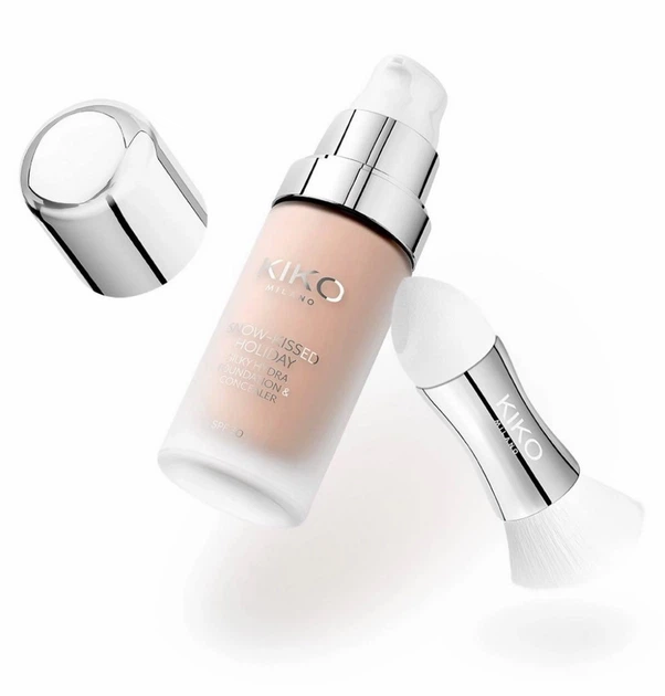 Тональний крем і консилер із SPF 30 Kiko Milano Snow-Kissed Holiday Silky Hydra Foundation & Concealer 28 мл 02 Ivory (37519)