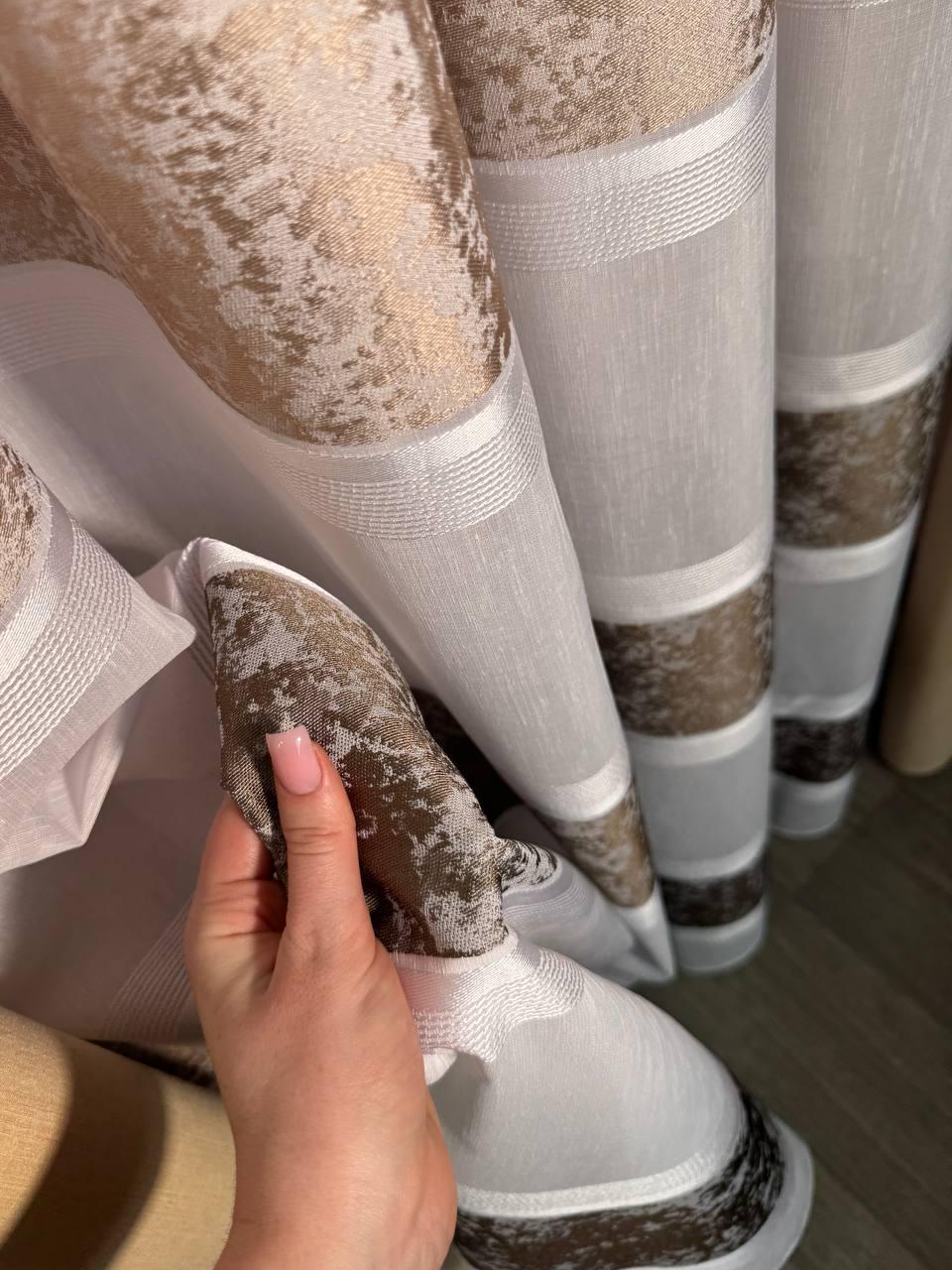 Тюль с горизонтальными полосами 400х300 см - фото 4 Тюль с горизонтальными полосами 400х300 см - фото 4