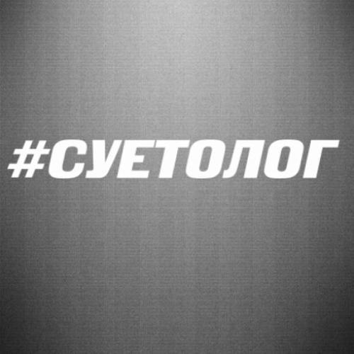Наклейка в автомобиль с надписью "Суетолог" 30х3,5 см (9052394-2-156691)