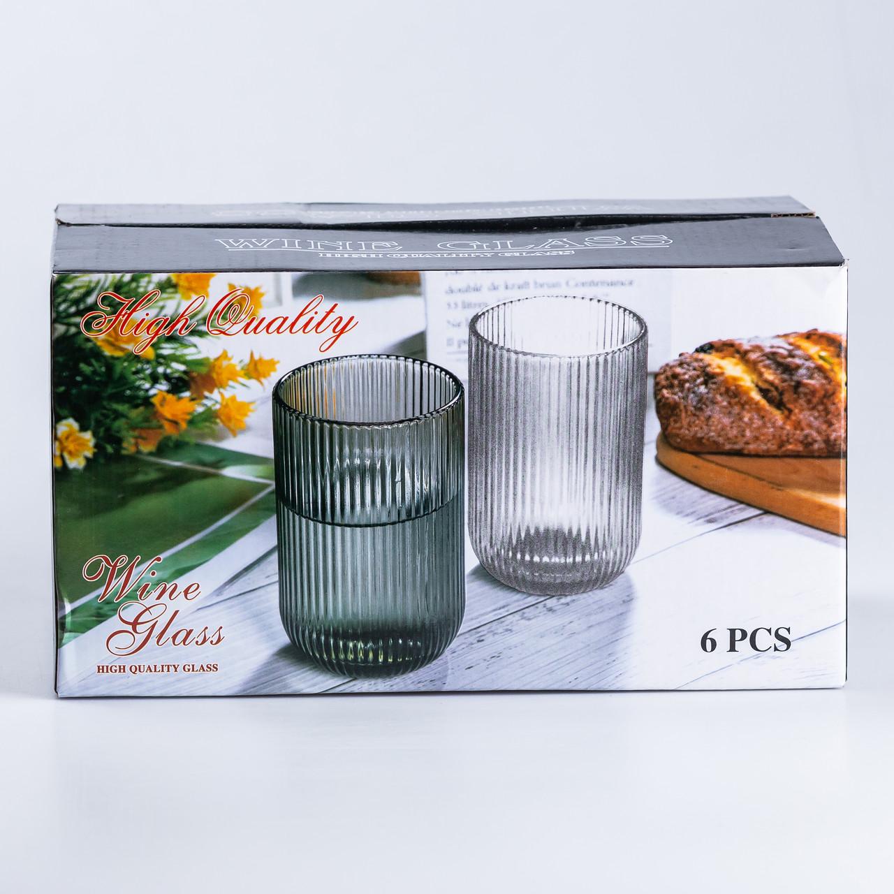 Набор стаканов из толстого стекла 6 шт. по 450 мл Зеленый - фото 3