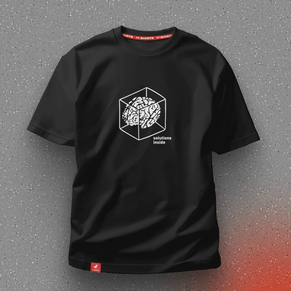 Футболка айтишника Solutions Inside для генераторов решений XS Черный (IT-042T-B-XS)