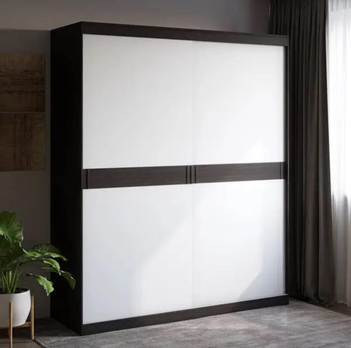 Шафа-купе Еверест Соната 1800 дводверна 180х60х217 Венге темна/Біла (DTM-2397) - фото 2