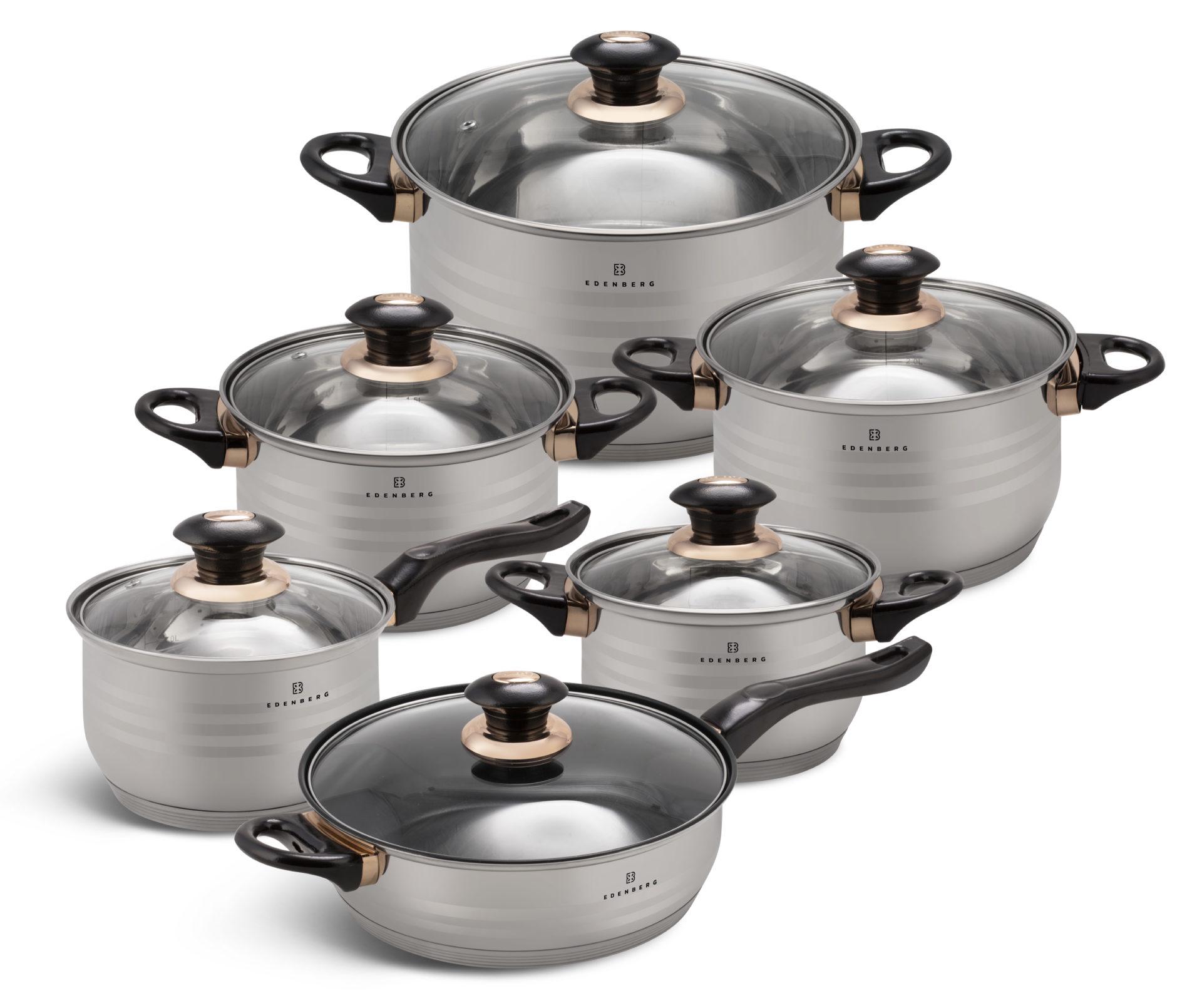 Набір посуду Edenberg EB-1141 нержавіюча сталь 12 пр. (P101236) - фото 1 Набір посуду Edenberg EB-1141 нержавіюча сталь 12 пр. (P101236) - фото 1