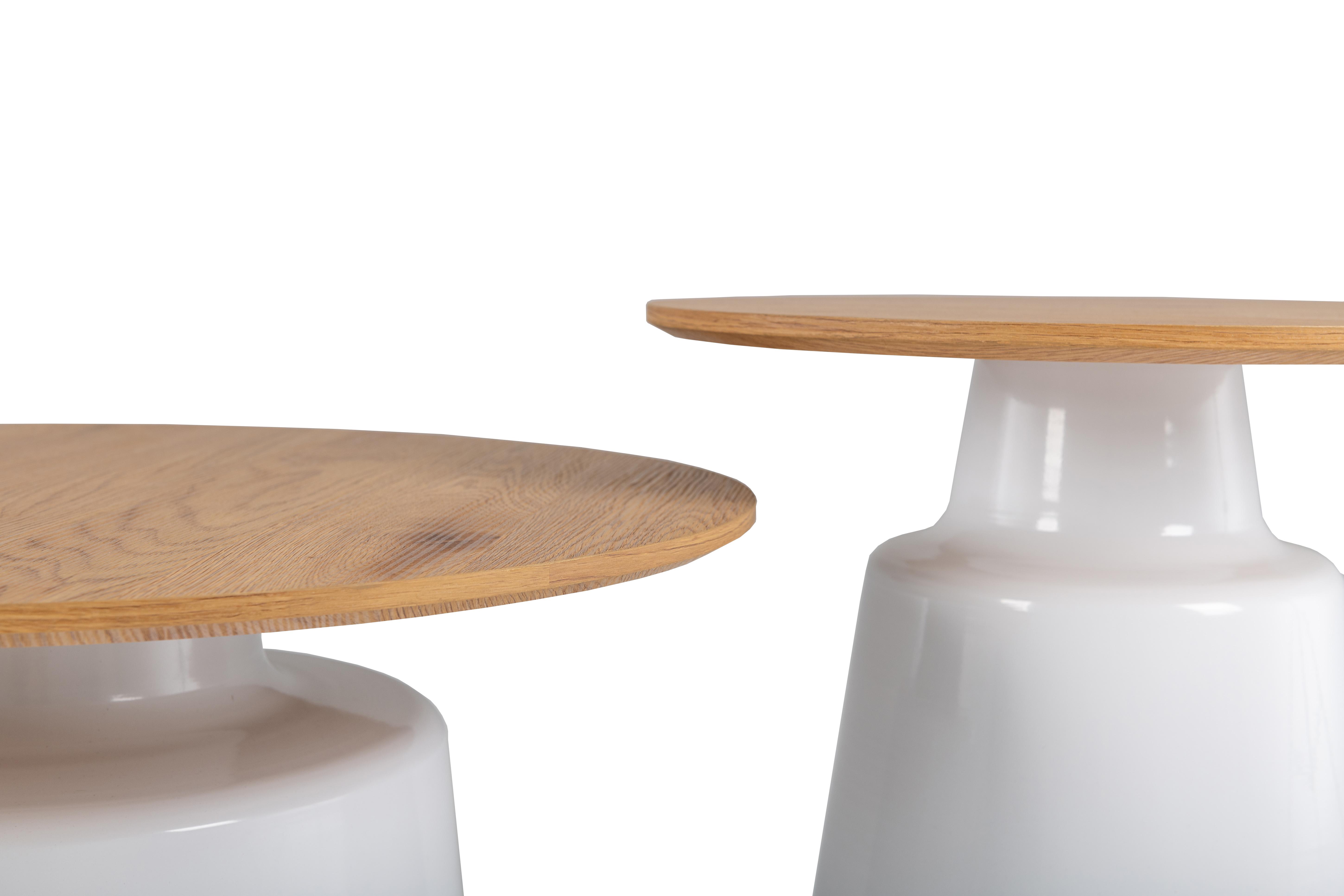 Комплект журнальних столів Vetro Беніто 700х460 мм/500х380 мм МДФ 2 шт. Дуб/Білий (СТ-50) - фото 2 Комплект журнальних столів Vetro Беніто 700х460 мм/500х380 мм МДФ 2 шт. Дуб/Білий (СТ-50) - фото 2