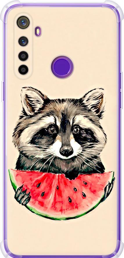 Чехол на Realme 6i Енотик с арбузом (4605sp-2059-42517)