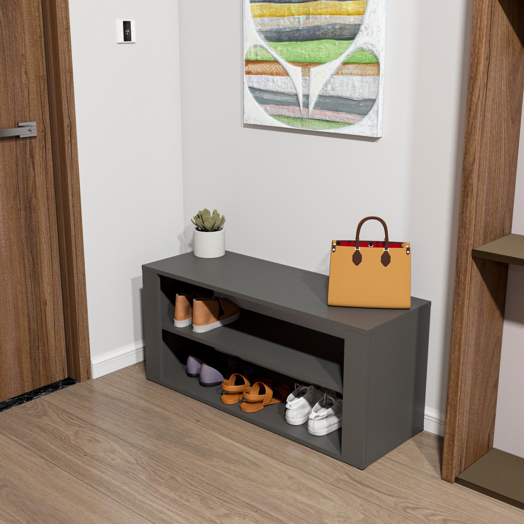 Тумба для обуви Alpen 1000x350x450 мм Антрацит - фото 1