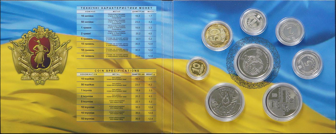 Коллекционная монета Украина 2019 Набор повседневных монет 2019 года Обязанность Мужество Память Память UNC