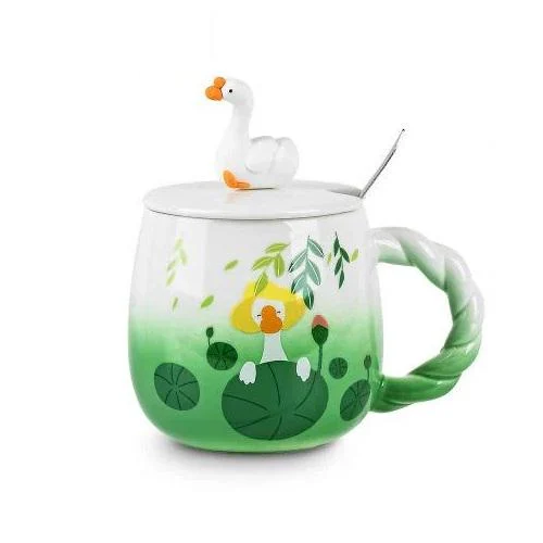 Чашка с крышкой и ложкой "Geese" 380 мл (65268)