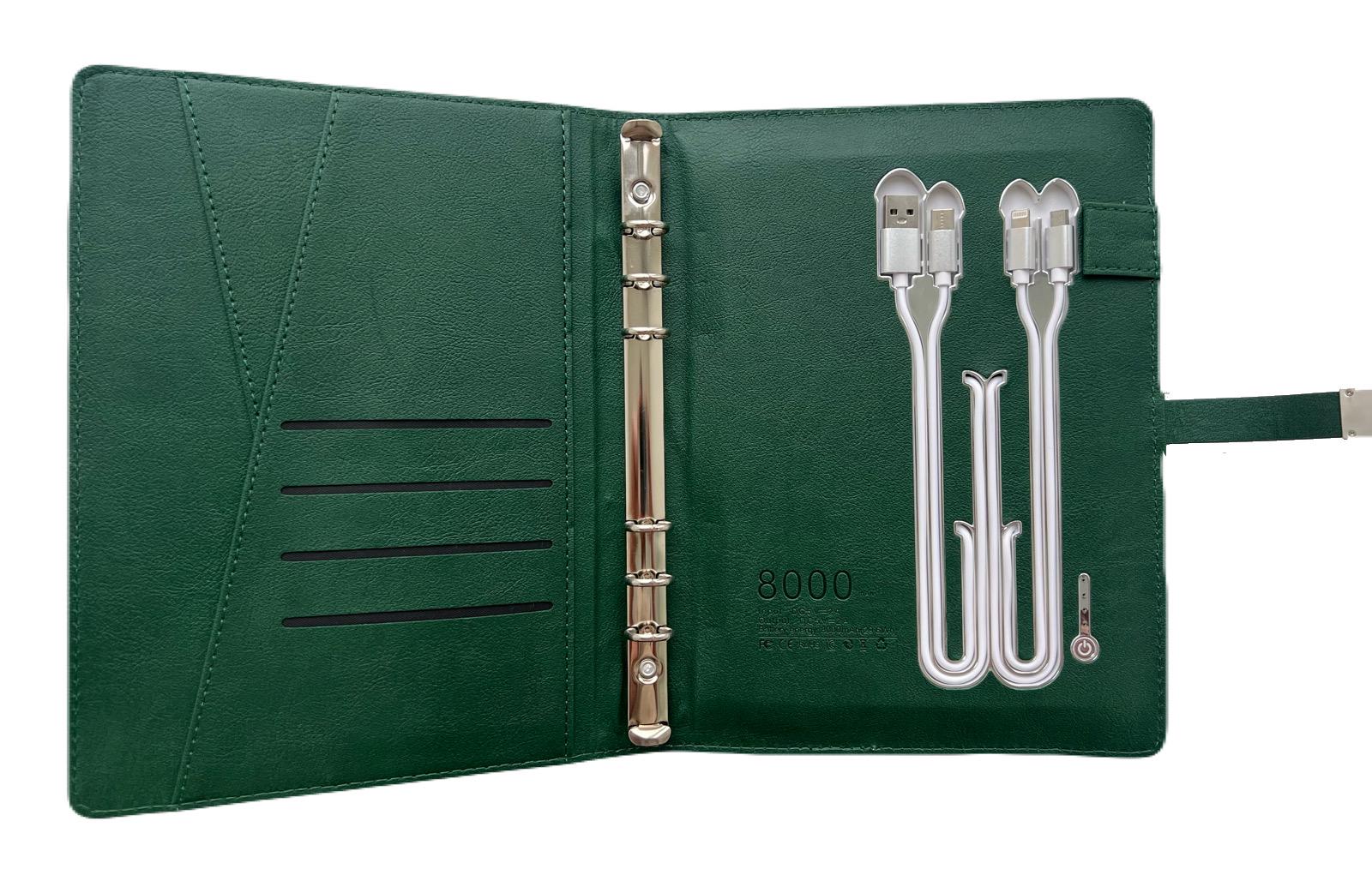 Блокнот-ежедневник AB tech Colorful c беспроводной зарядкой/Power Bank и USB flash 16 Gb Зеленый - фото 6 Блокнот-ежедневник AB tech Colorful c беспроводной зарядкой/Power Bank и USB flash 16 Gb Зеленый - фото 6