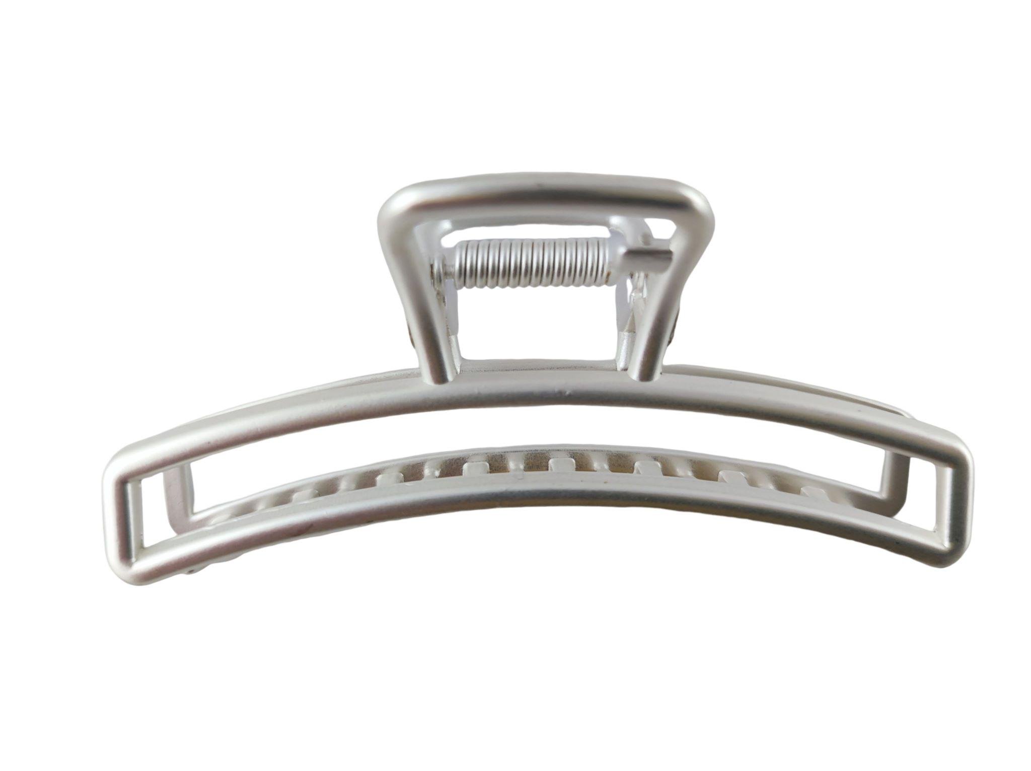 Заколка-краб для волос пластмассовая 8 см Серебристый (138886-5)