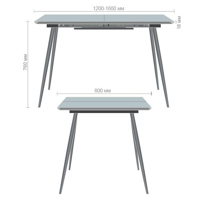 Стіл обідній AMF Holding Orlando 760х1200+400х800 розкладний Чорний/Дуб шервуд - фото 9 Стіл обідній AMF Holding Orlando 760х1200+400х800 розкладний Чорний/Дуб шервуд - фото 9