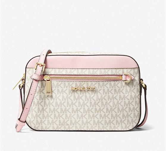 Женская сумка Michael Kors Jet Set Logo Blush (MK-797149)