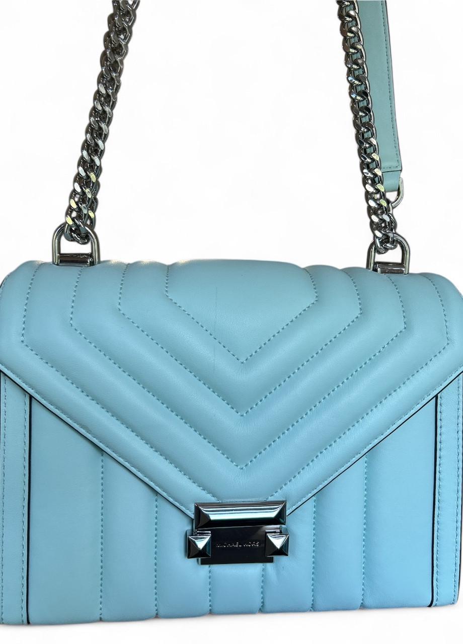 Женская сумка Michael Kors Whitney 30F8SXIL1T Fair Aqua SM Shldr Leather Пастельно-голубой (2762135231)