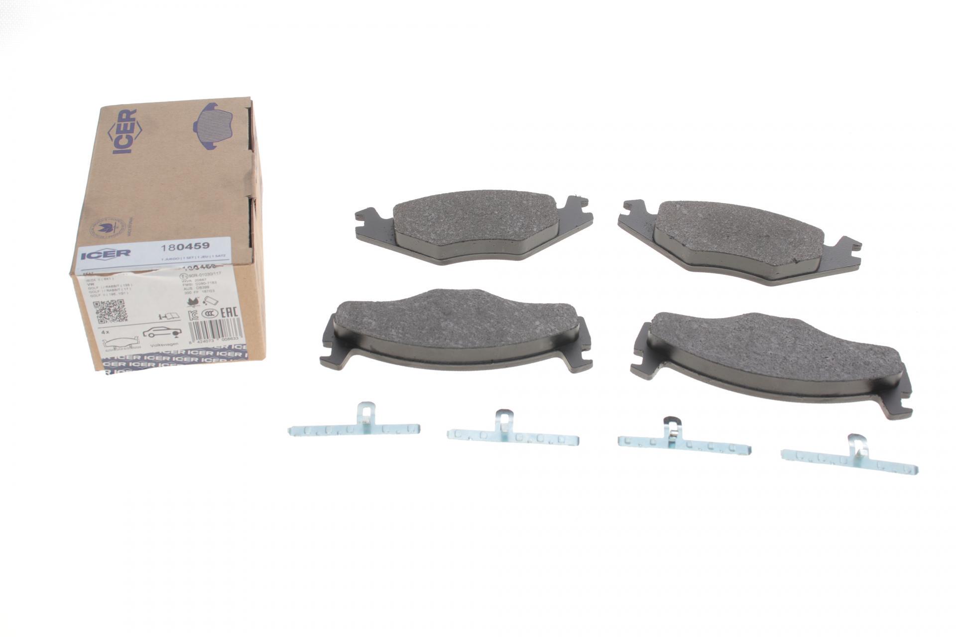 Колодки тормозные передние ICER 180459 Seat Cordoba/Ibiza 93-02/VW Golf/Jetta 76-91/Passat B2 83-88