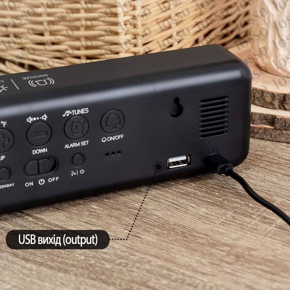 Часы настольные электронные Losso Premium BT LONG с LED подсветкой и термометром Черный (362863194) - фото 8 Часы настольные электронные Losso Premium BT LONG с LED подсветкой и термометром Черный (362863194) - фото 8