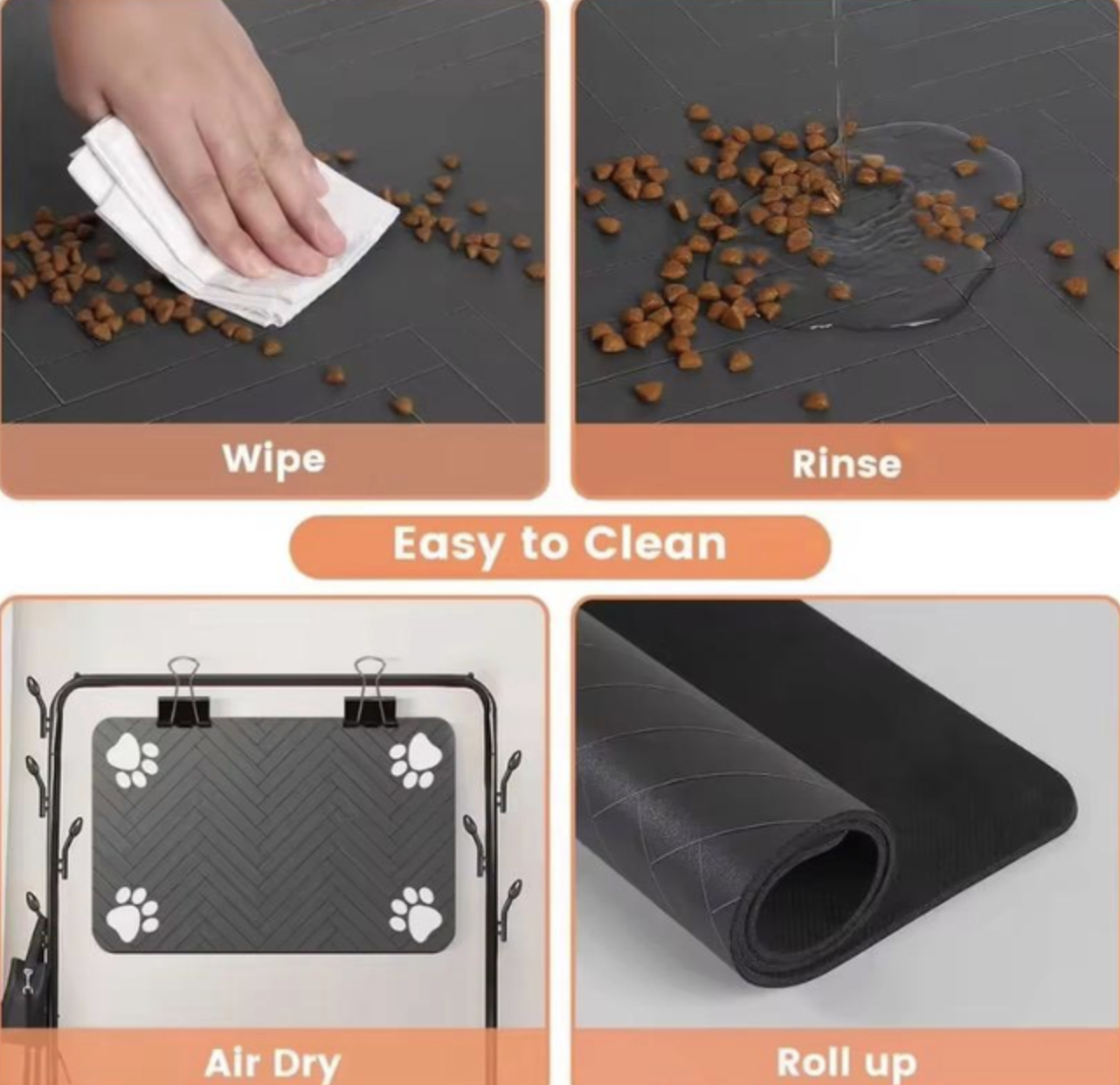 Килимок під миски для домашніх тварин 1 шт. L Silver (5647869) - фото 4 Килимок під миски для домашніх тварин 1 шт. L Silver (5647869) - фото 4