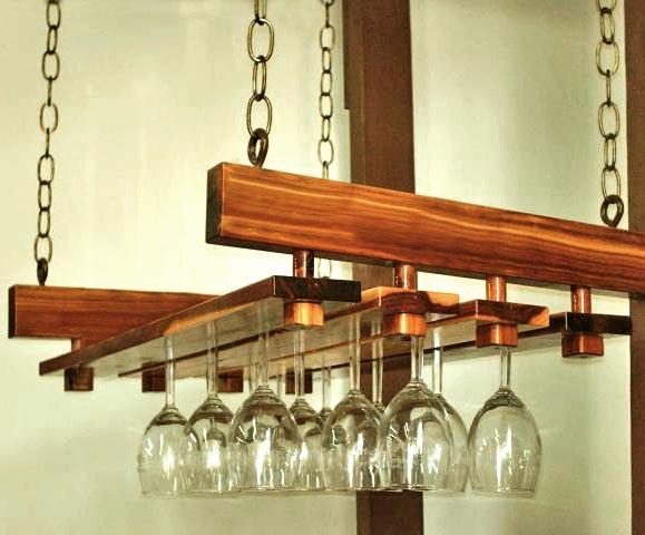 Полка для бокалов из дерева Балард Латте (ОБС-006316)