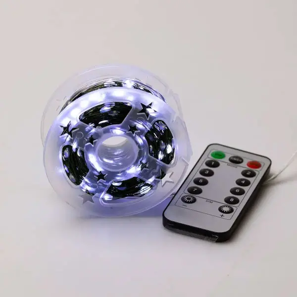 Гірлянда нитка для декору GarlandoPro Роса з пультом від мережі 500 LED 50 м Білий (147-107-500L50MGW) - фото 2 Гірлянда нитка для декору GarlandoPro Роса з пультом від мережі 500 LED 50 м Білий (147-107-500L50MGW) - фото 2