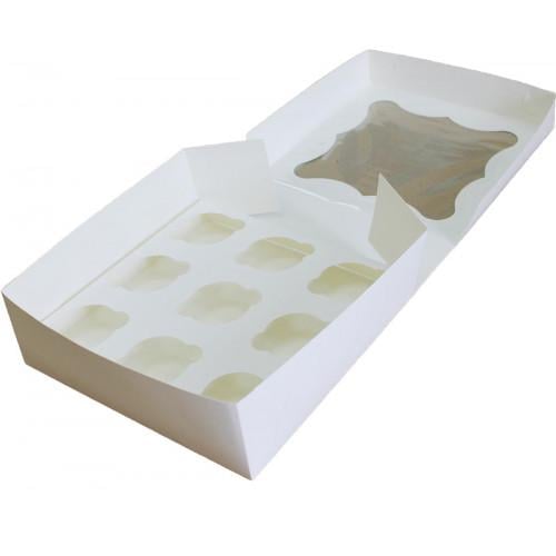 Коробка на 9 кексов 260х260х90 мм Белый (809)