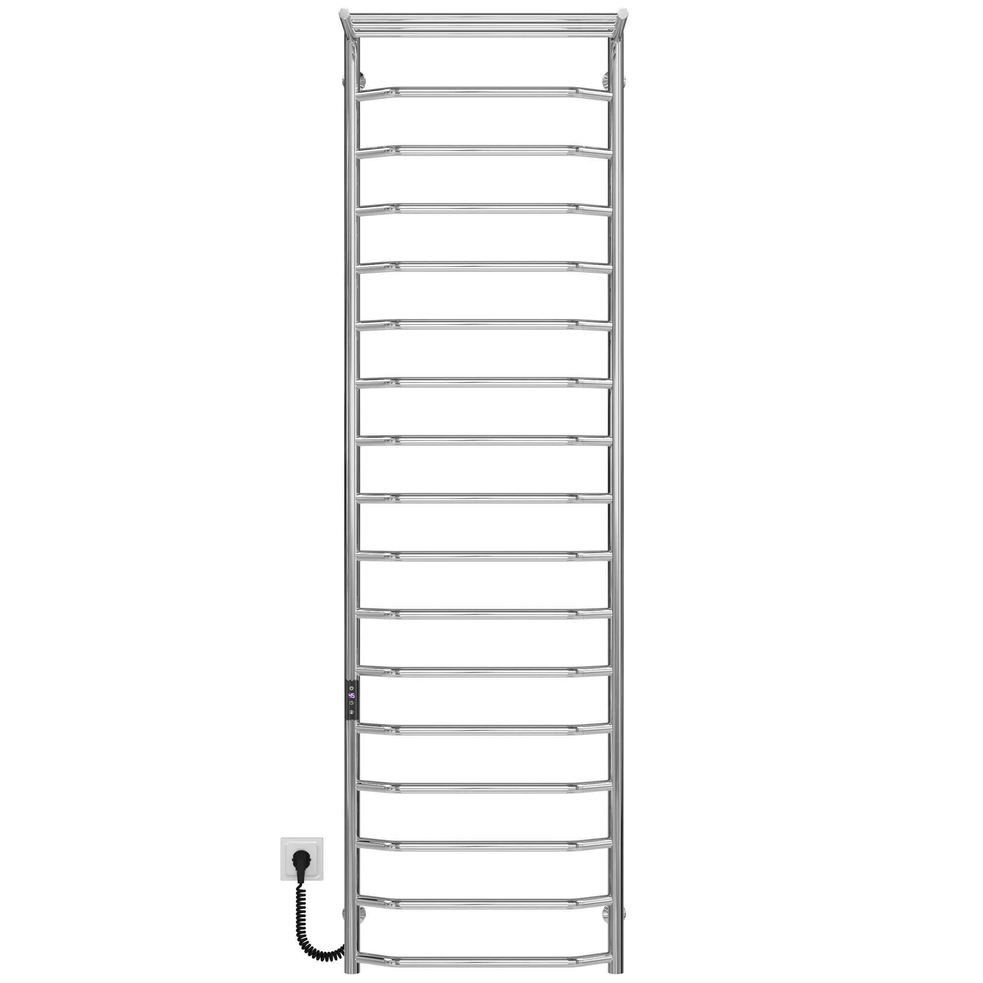 Рушникосушарка електрична Deffi Трапеція П17 JD03 ліве підключення нержавіюча сталь 500x1800 мм Хром (C.TP.180.50.17.E.C.L.1)