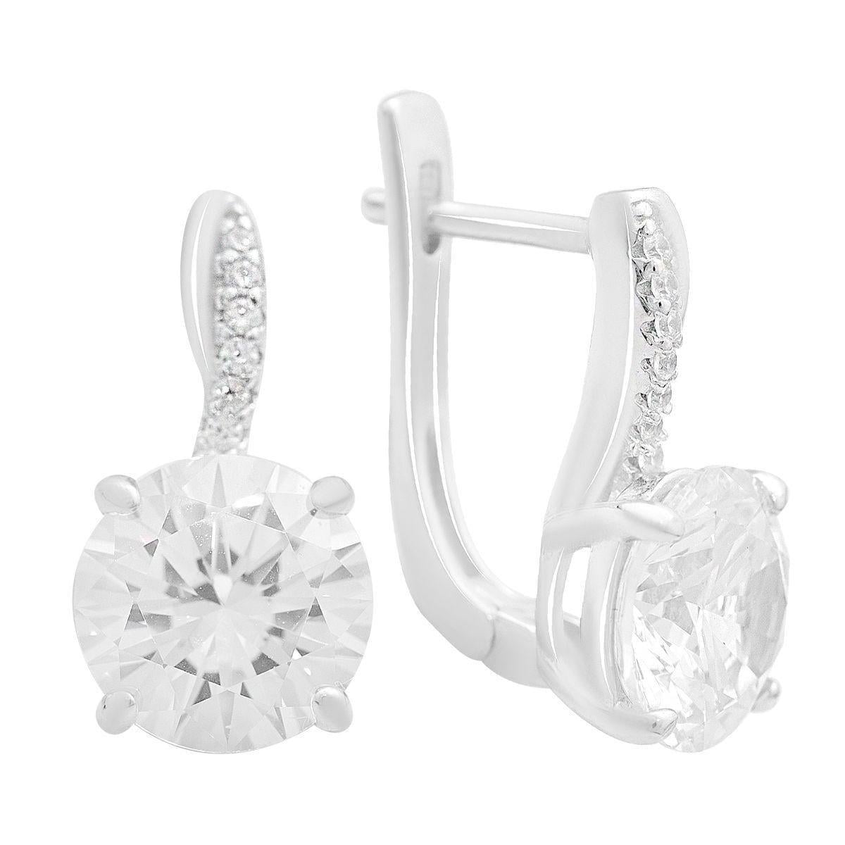 Серьги серебряные LoveR с крупным фианитом