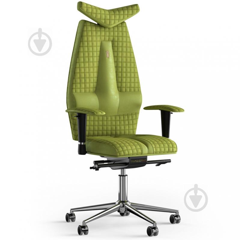 Крісло KULIK SYSTEM JET Антара з підголовником зі строчкою Оливковий (3-901-WS-MC-0303)