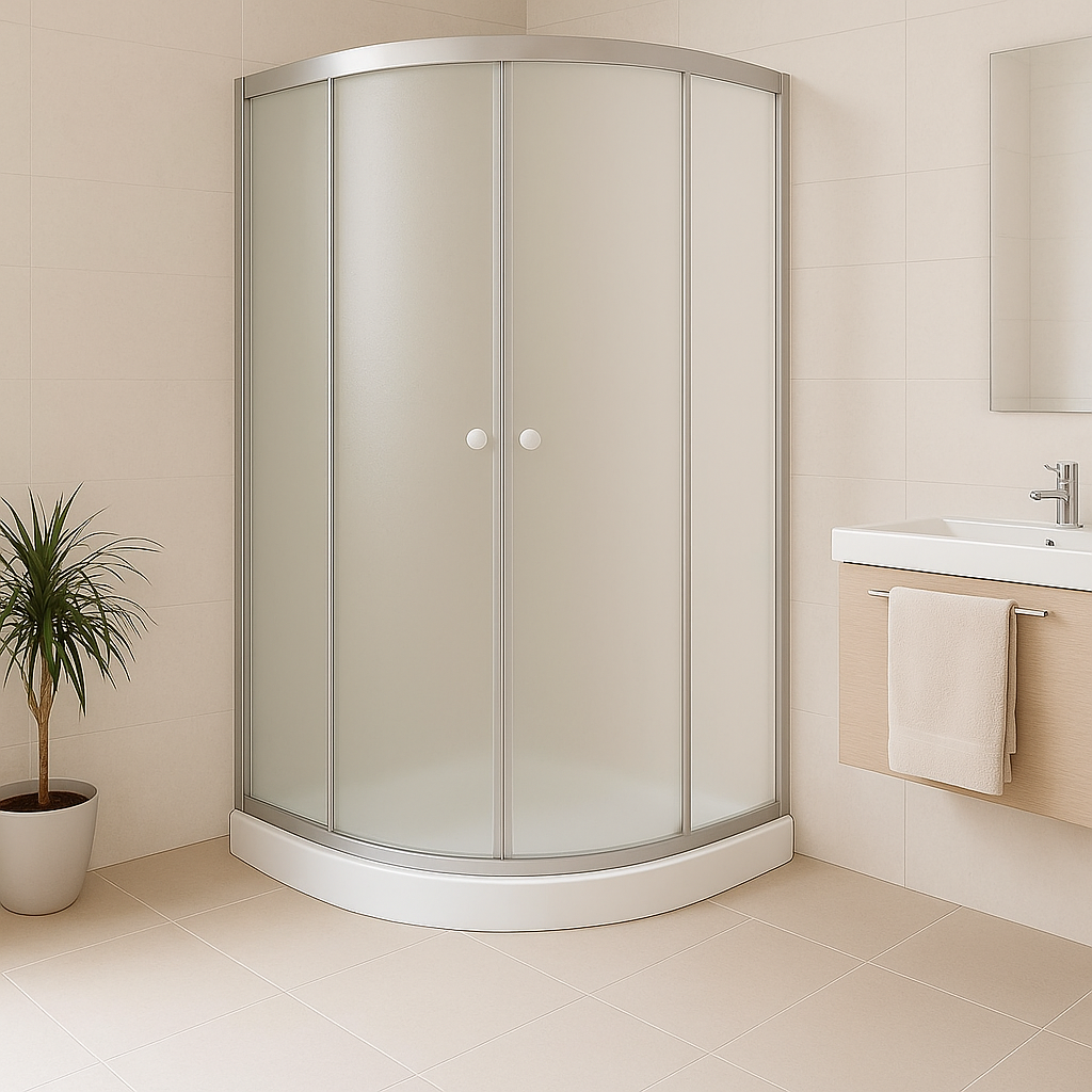 Душевая кабина KO&PO поддон 15 см раздвижная дверь матовое стекло 90x90х195 см (C10235)