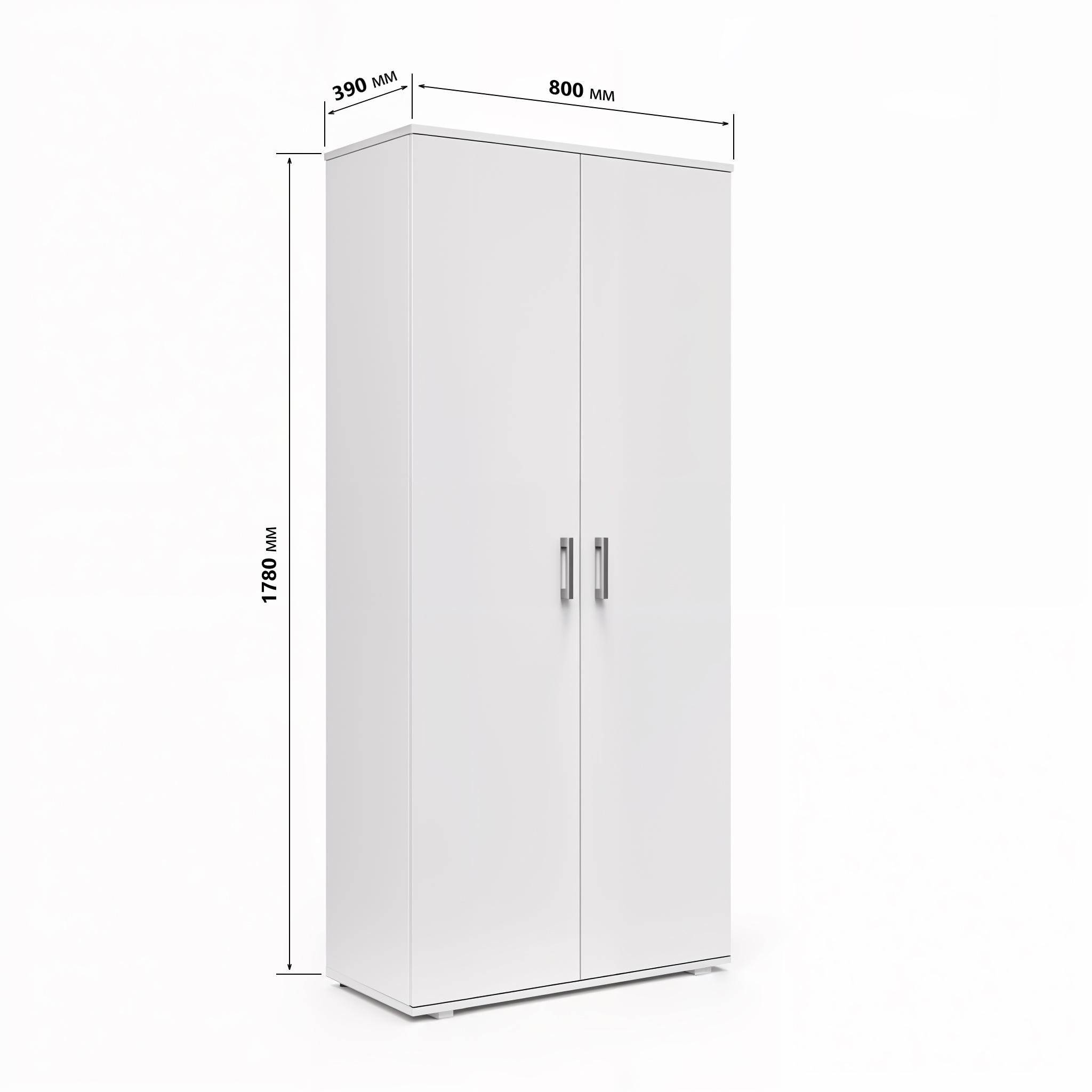 Шкаф с полками и штангой Nils 800х390х1780 мм Белый - фото 6