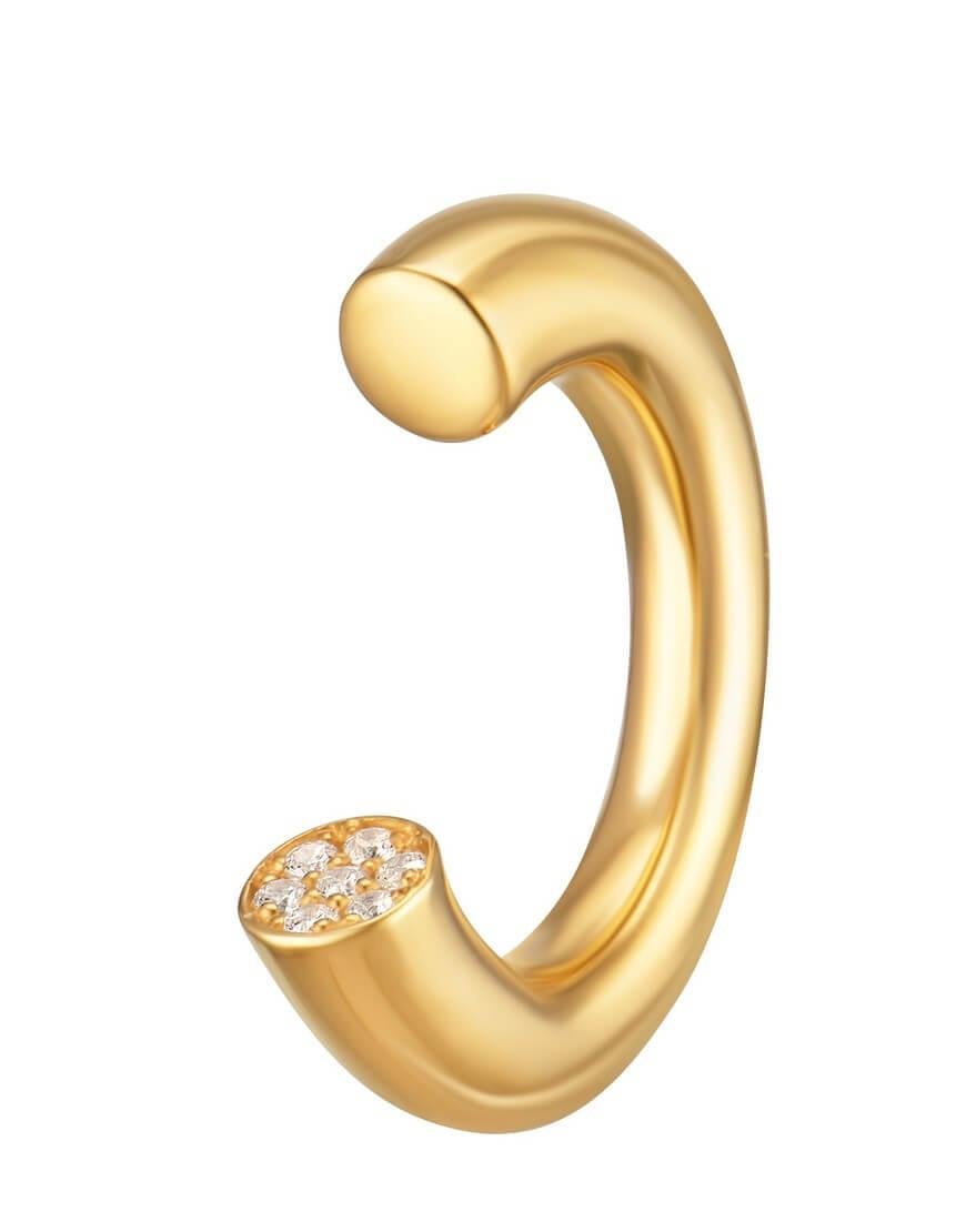 Каблучка жовта з камінням жіноча RIMMART JEWELRY золота 17