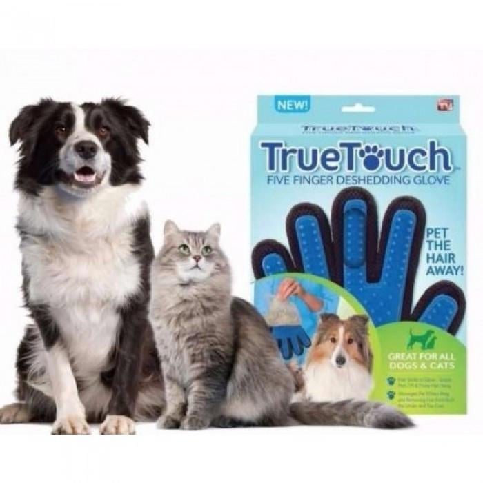 Рукавичка для вичісування тварин True Touch Pet Brush Gloves - фото 2 Рукавичка для вичісування тварин True Touch Pet Brush Gloves - фото 2