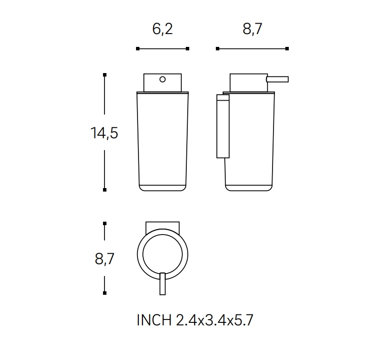 Дозатор для жидкого мыла COSMIC Architect WJC215A0005036 черный подвесной (LM-WJC215A0005036) - фото 2