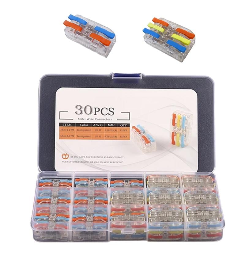 Набор клемм Tactix 2 вида 0,08-4 мм2 32А проходная одинарная 30 шт. Разноцветный (CT23TM-30box)