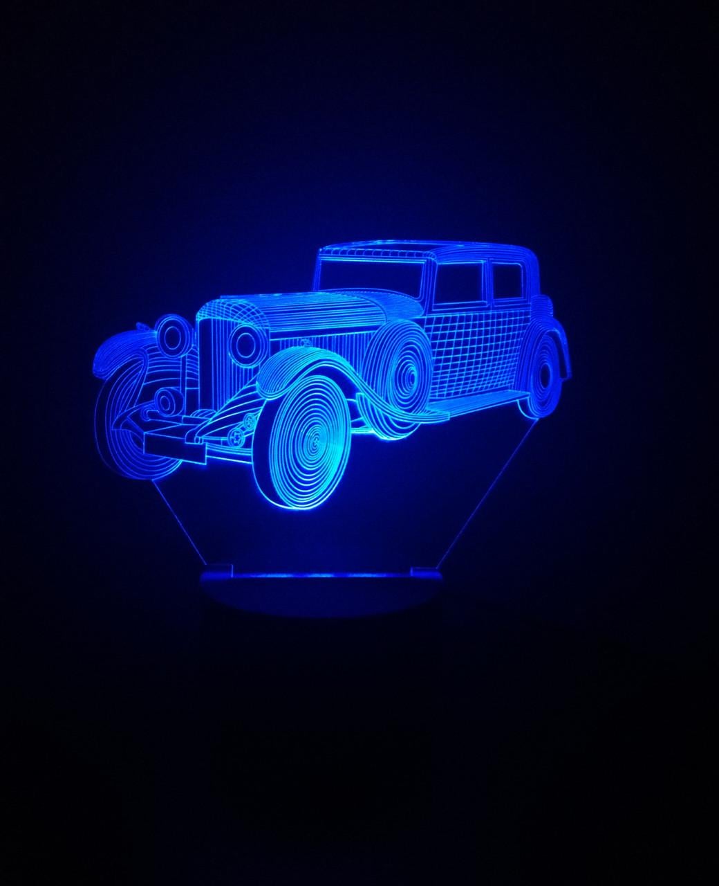 3D-ночник Ретро автомобиль несколько подсветок/на батарейках/220V (1063783942)
